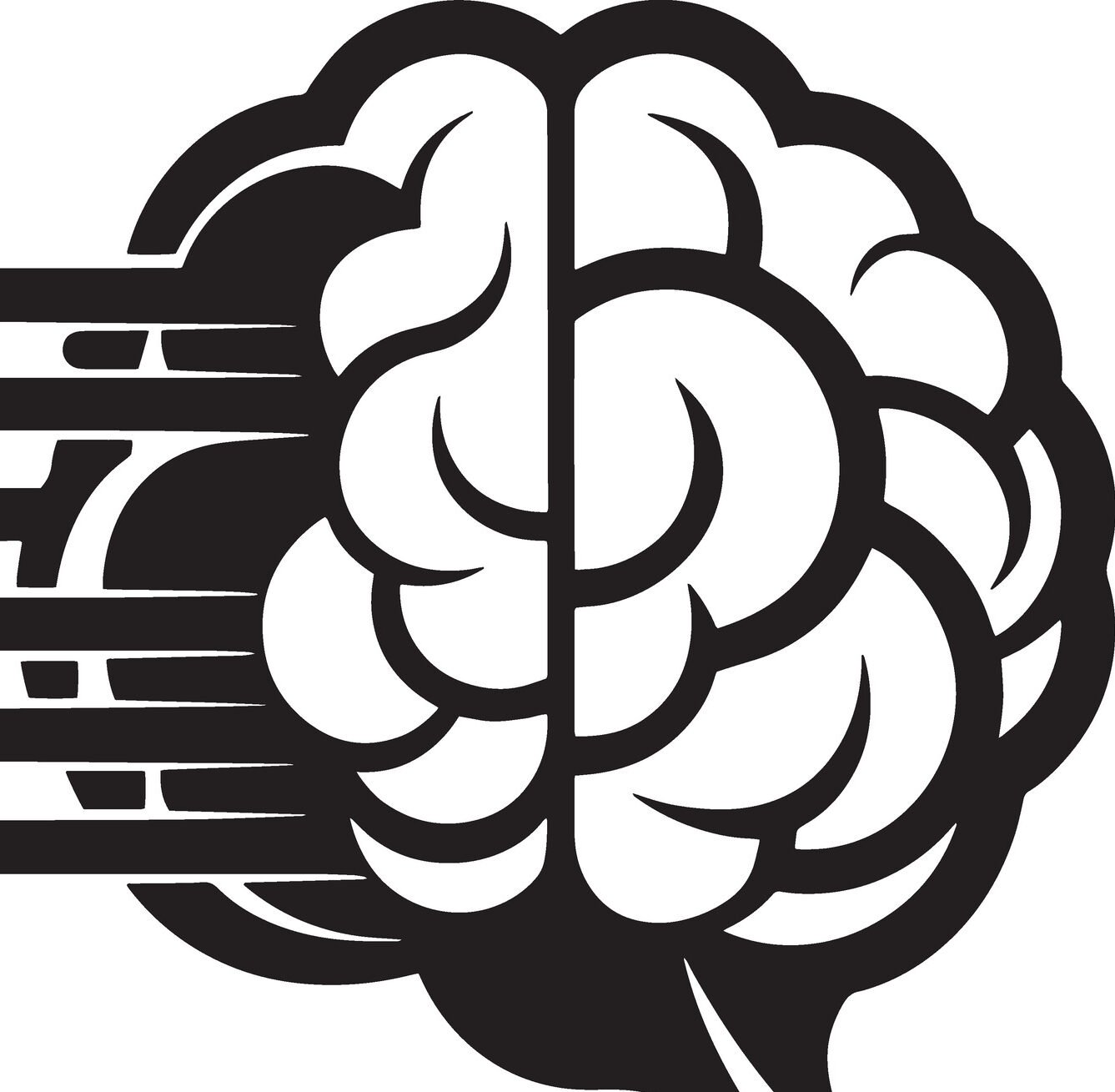 vecteezy brain logo silhouette illustration black and white